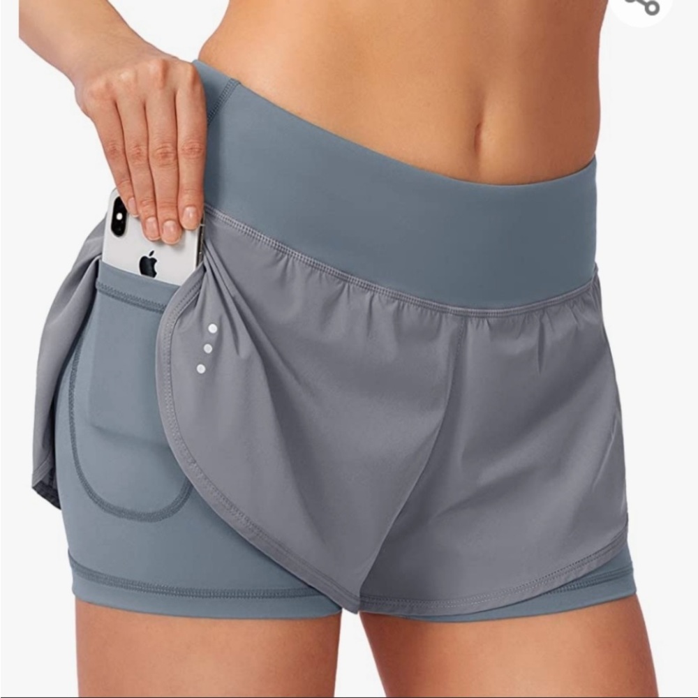 Soothfeel Running Shorts Zipper Pocket 3 Inch Quick-Dry Workout Athletic Size L